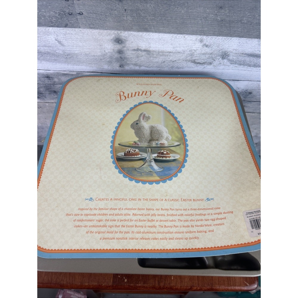 Nordic Ware Williams-Sonoma Cast Aluminum Easter Bunny & Egg 3D Cake Pan ~